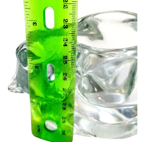 Vintage Indiana Glass Cat Votive Holder Clear Glass Sleeping Kitty Tealight Hold - Picture 9 of 11